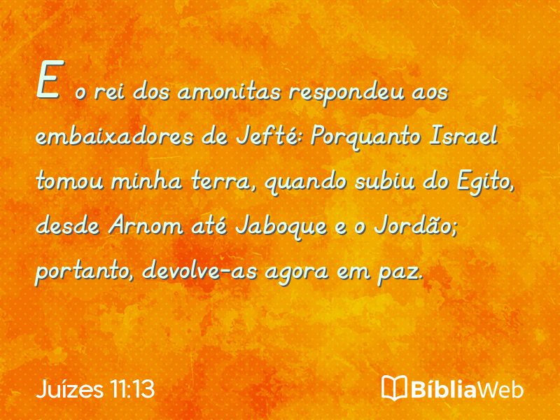 Juízes 11:13 em imagem para compartilhar