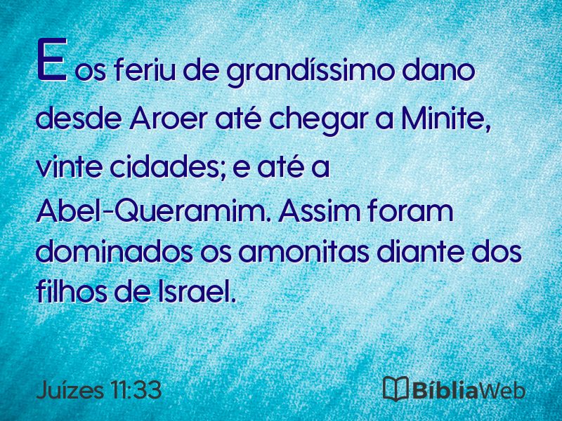 Juízes 11:33 em imagem para compartilhar