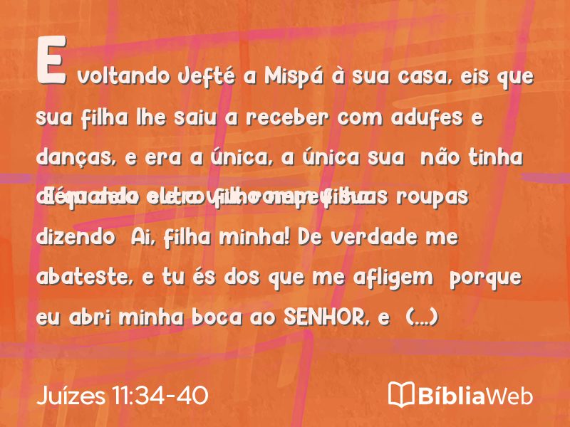 Juízes 11:34-40 em imagem para compartilhar