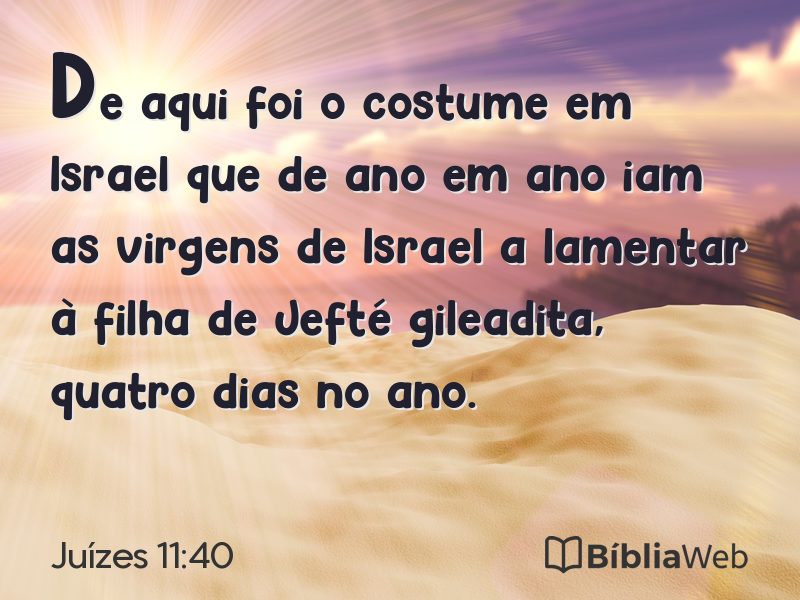 Juízes 11:40 em imagem para compartilhar
