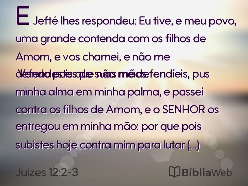 Juízes 12:2-3 em imagem para compartilhar