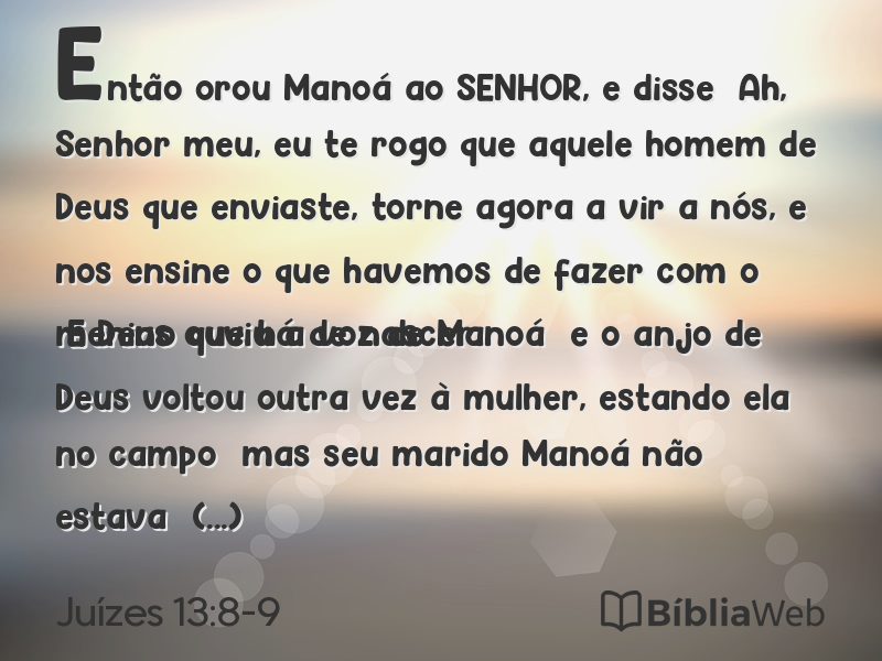 Juízes 13:8-9 em imagem para compartilhar