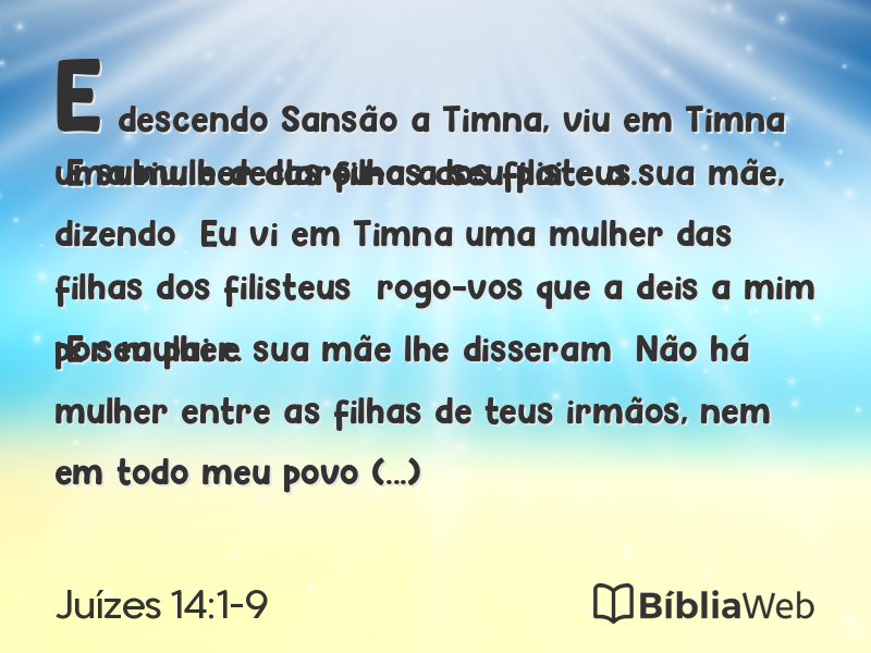 Juízes 14:1-9 em imagem para compartilhar