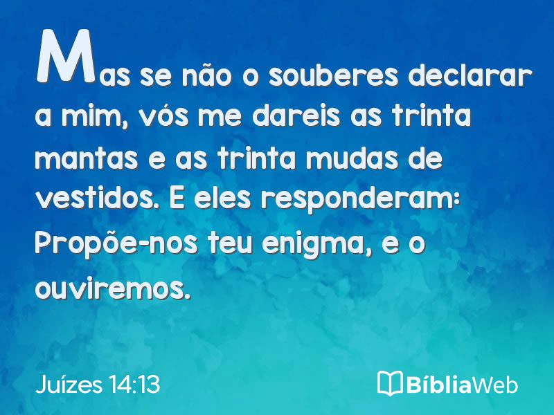 Juízes 14:13 em imagem para compartilhar