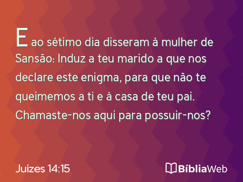 Juízes 14:15 em imagem para compartilhar