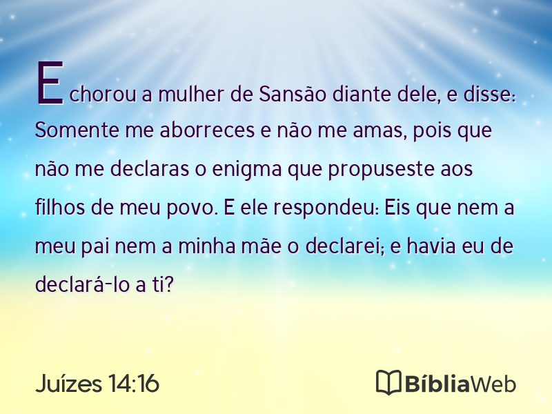 Juízes 14:16 em imagem para compartilhar