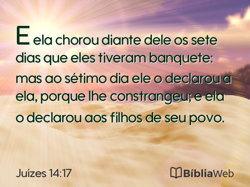 Juízes 14:17 em imagem para compartilhar