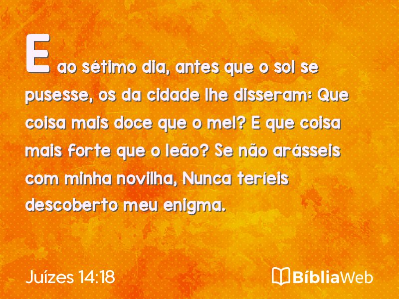 Juízes 14:18 em imagem para compartilhar