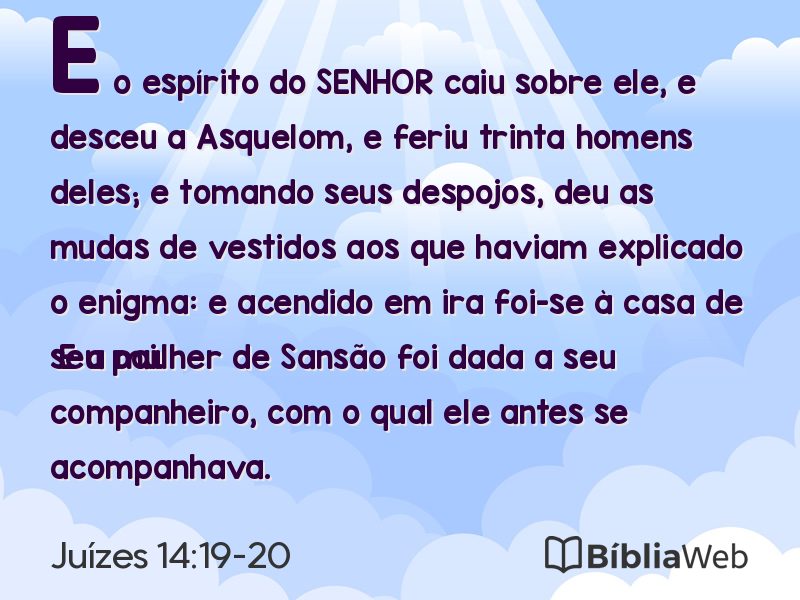 Juízes 14:19-20 em imagem para compartilhar