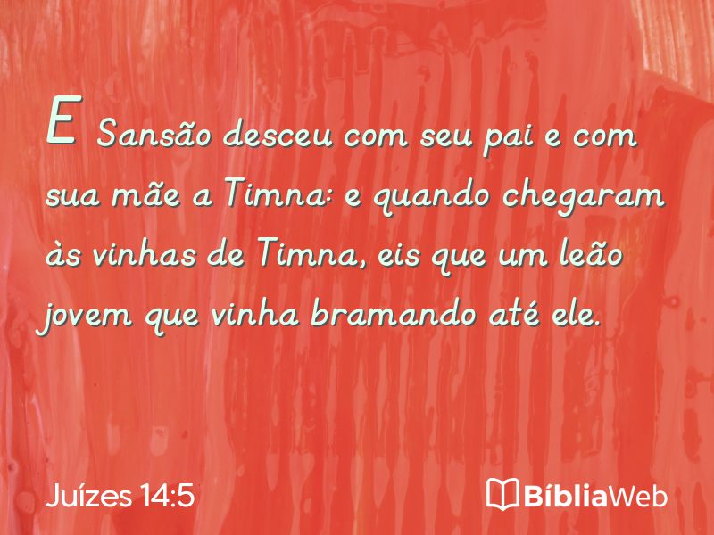 Juízes 14:5 em imagem para compartilhar