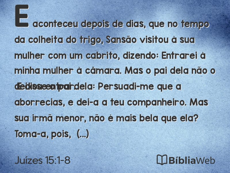 Juízes 15:1-8 em imagem para compartilhar