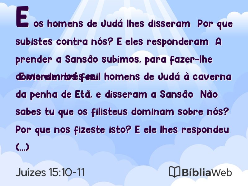 Juízes 15:10-11 em imagem para compartilhar