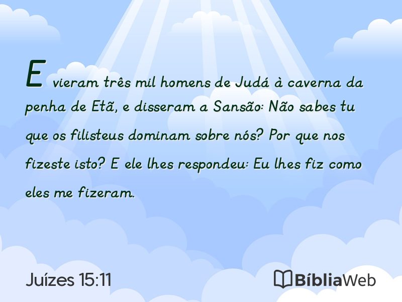 Juízes 15:11 em imagem para compartilhar