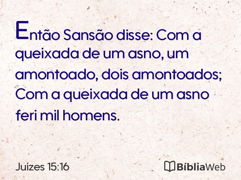 Juízes 15:16 em imagem para compartilhar