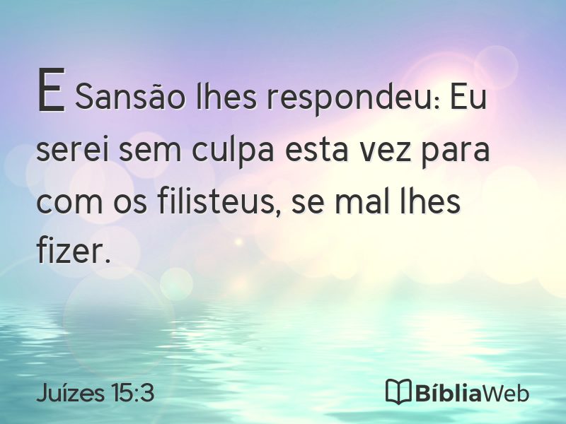 Juízes 15:3 em imagem para compartilhar