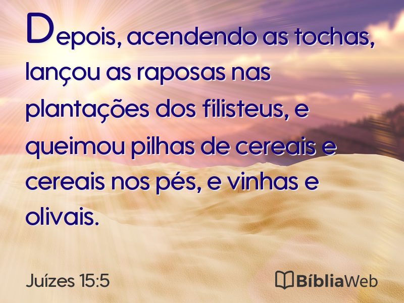 Juízes 15:5 em imagem para compartilhar