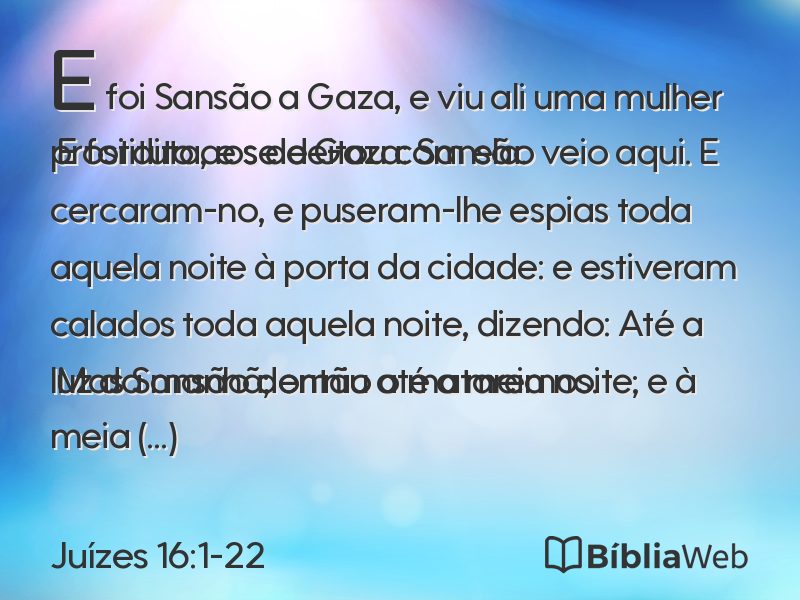 Juízes 16:1-22 em imagem para compartilhar