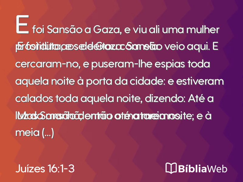 Juízes 16:1-3 em imagem para compartilhar