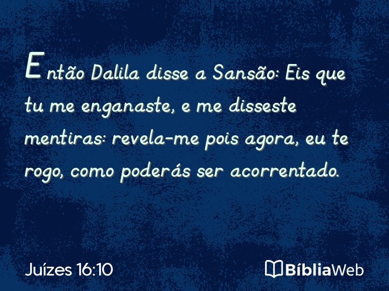 Juízes 16:10 em imagem para compartilhar