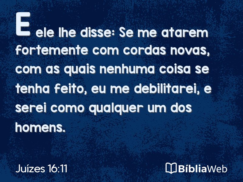 Juízes 16:11 em imagem para compartilhar