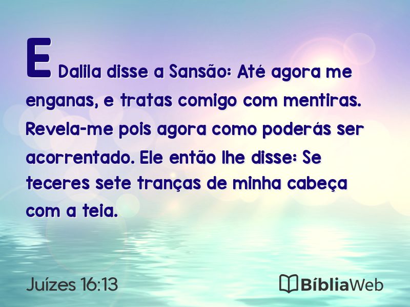 Juízes 16:13 em imagem para compartilhar