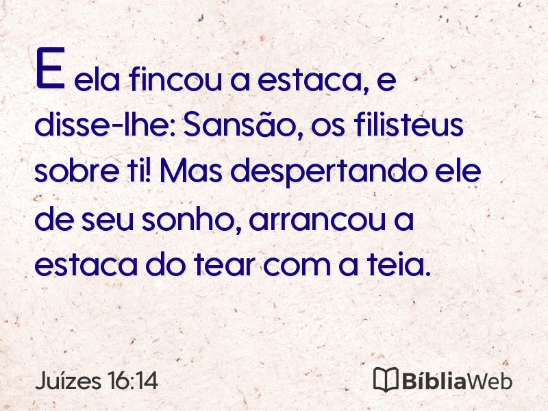 Juízes 16:14 em imagem para compartilhar
