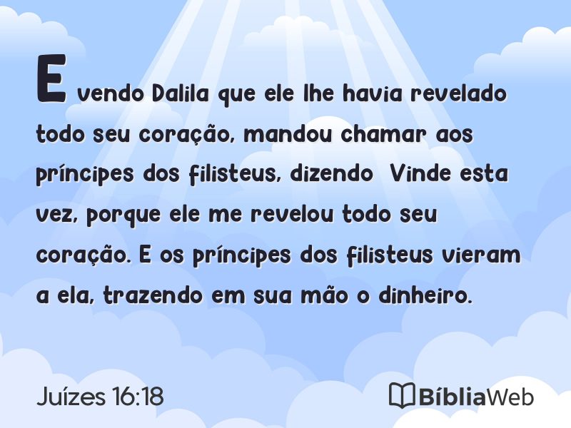 Juízes 16:18 em imagem para compartilhar