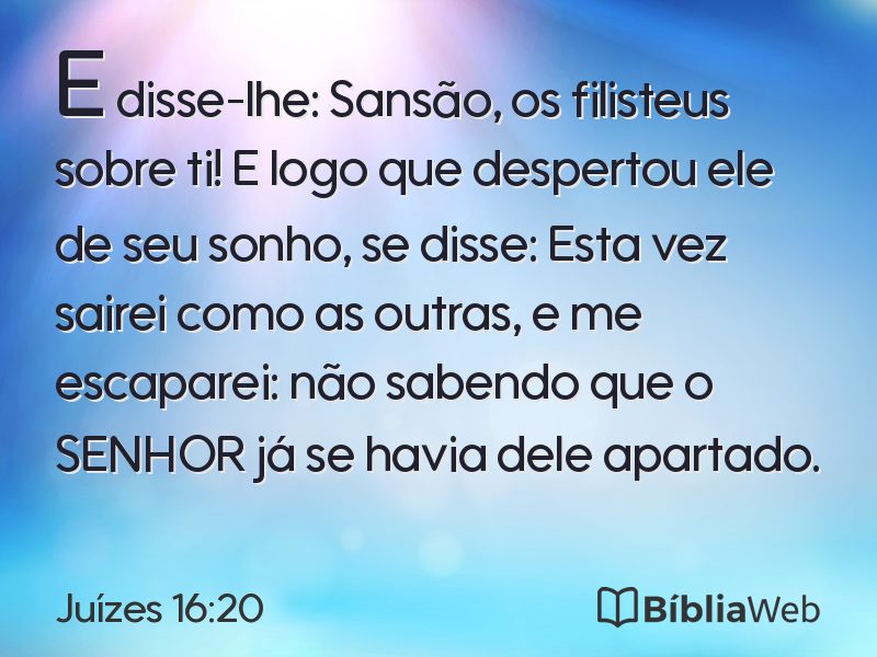 Juízes 16:20 em imagem para compartilhar