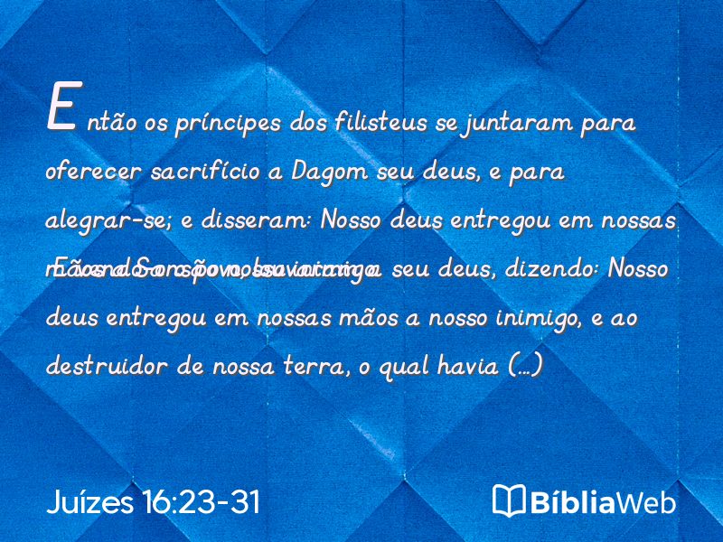 Juízes 16:23-31 em imagem para compartilhar