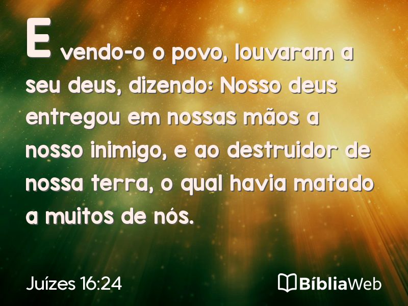 Juízes 16:24 em imagem para compartilhar