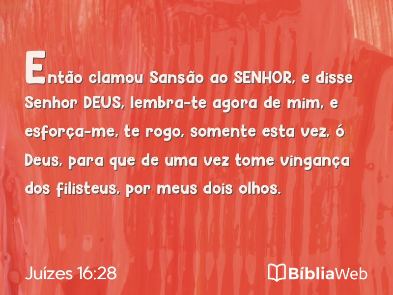 Juízes 16:28 em imagem para compartilhar