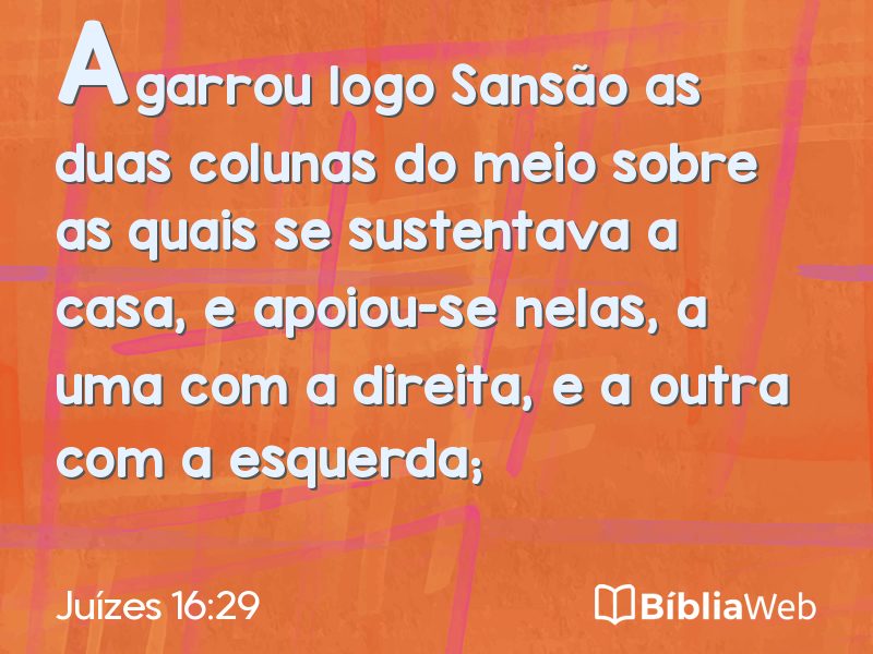Juízes 16:29 em imagem para compartilhar