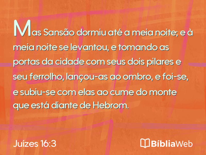 Juízes 16:3 em imagem para compartilhar