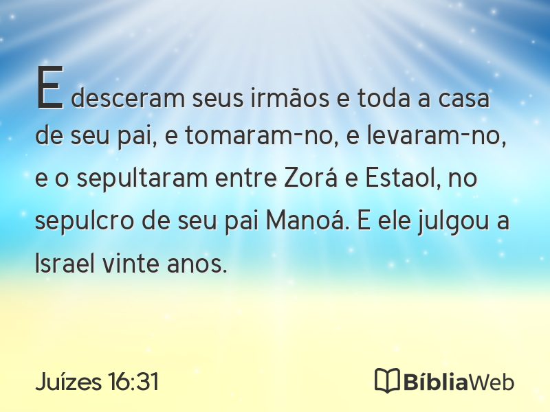 Juízes 16:31 em imagem para compartilhar