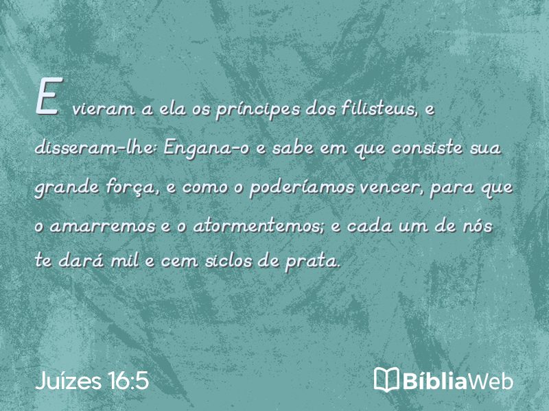 Juízes 16:5 em imagem para compartilhar