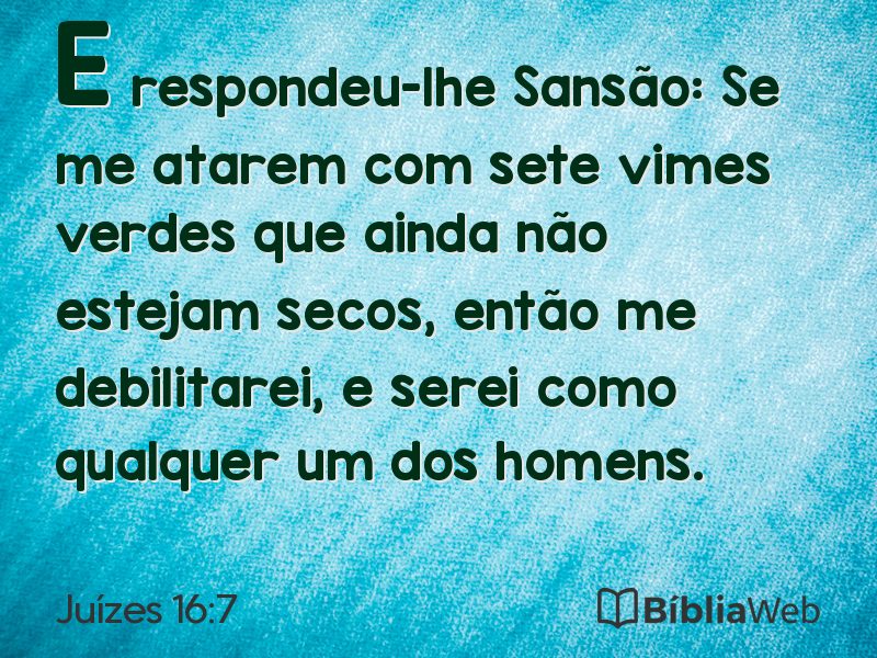 Juízes 16:7 em imagem para compartilhar