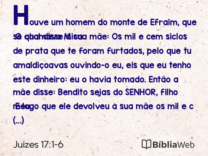 Juízes 17:1-6 em imagem para compartilhar