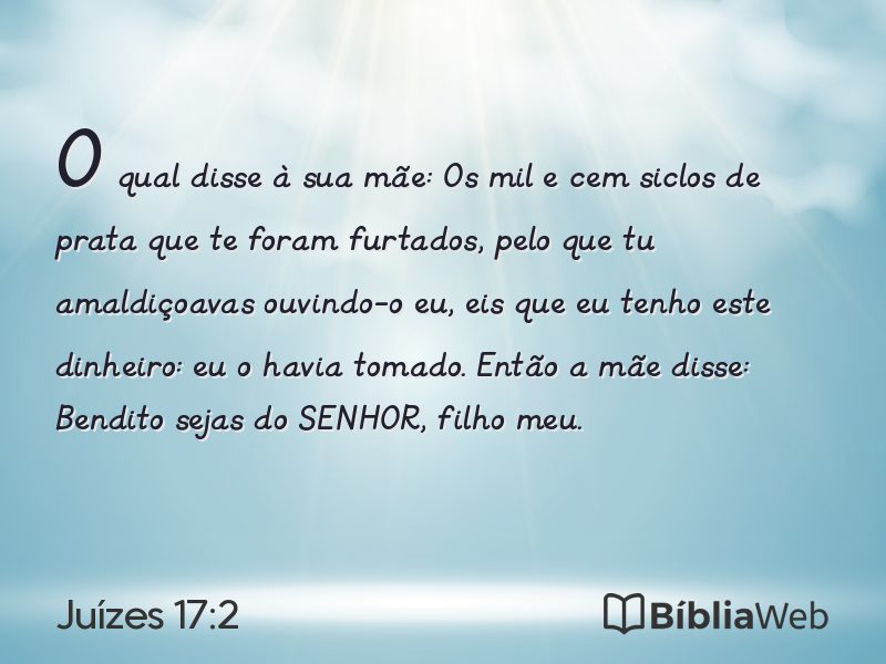 Juízes 17:2 em imagem para compartilhar