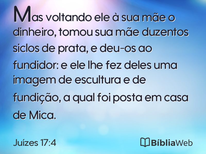 Juízes 17:4 em imagem para compartilhar