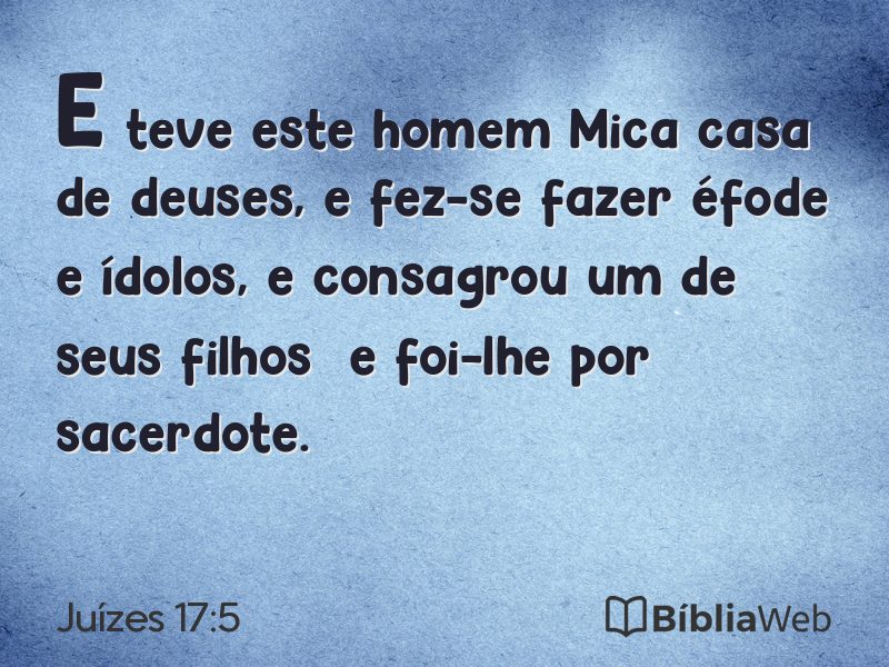 Juízes 17:5 em imagem para compartilhar