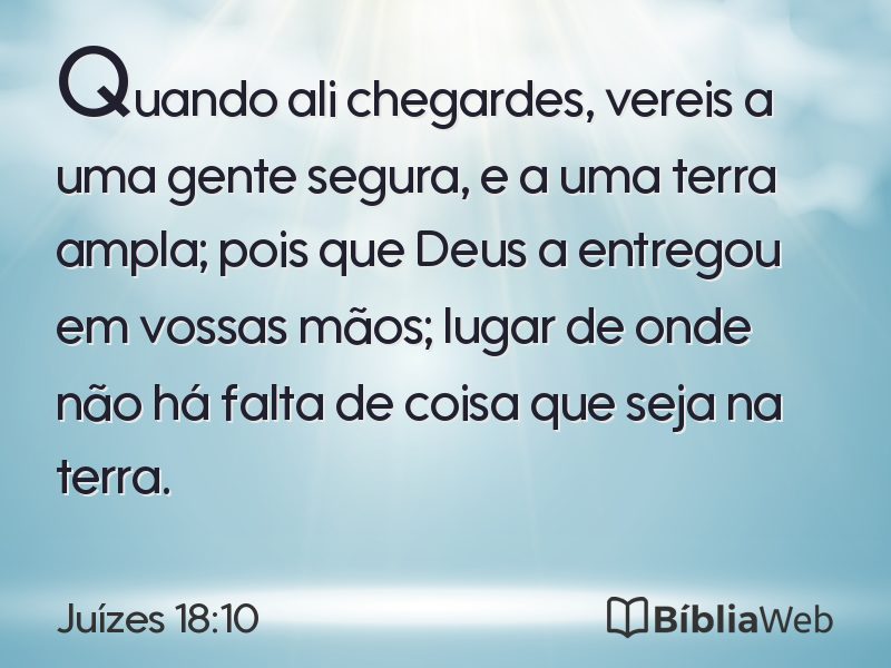 Juízes 18:10 em imagem para compartilhar