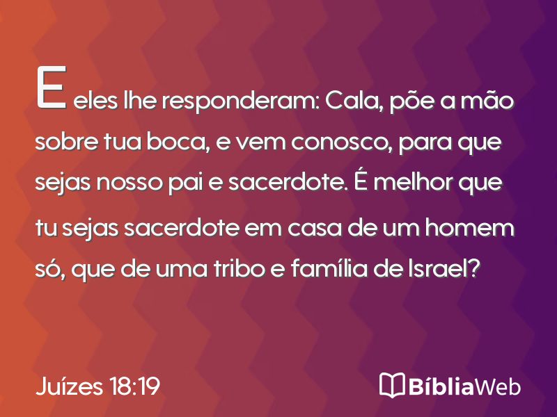 Juízes 18:19 em imagem para compartilhar