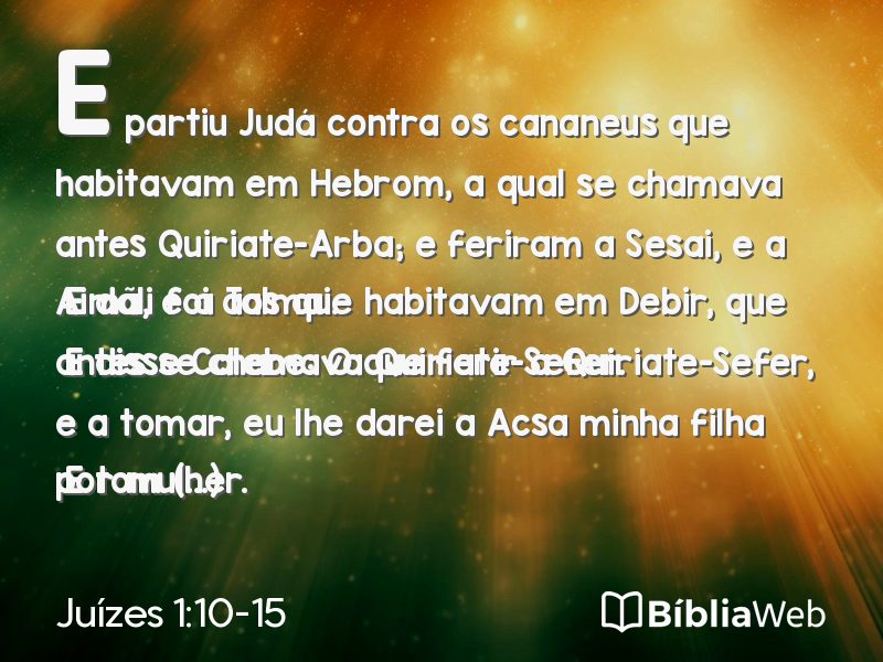 Juízes 1:10-15 em imagem para compartilhar
