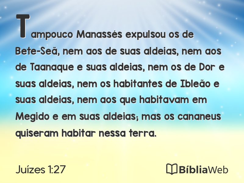 Juízes 1:27 em imagem para compartilhar