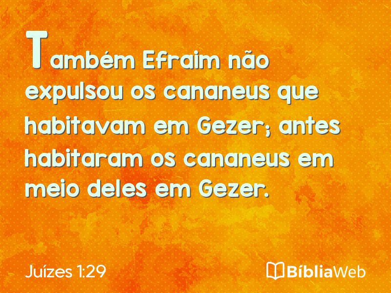 Juízes 1:29 em imagem para compartilhar