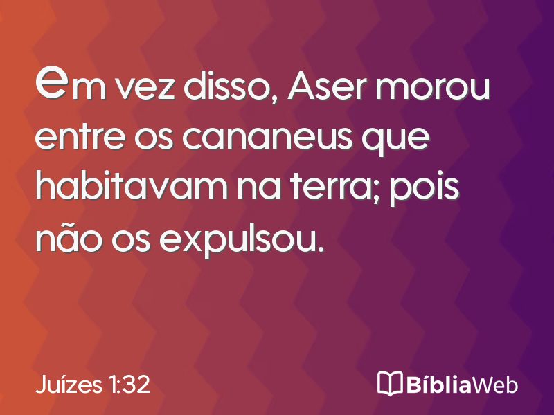 Juízes 1:32 em imagem para compartilhar