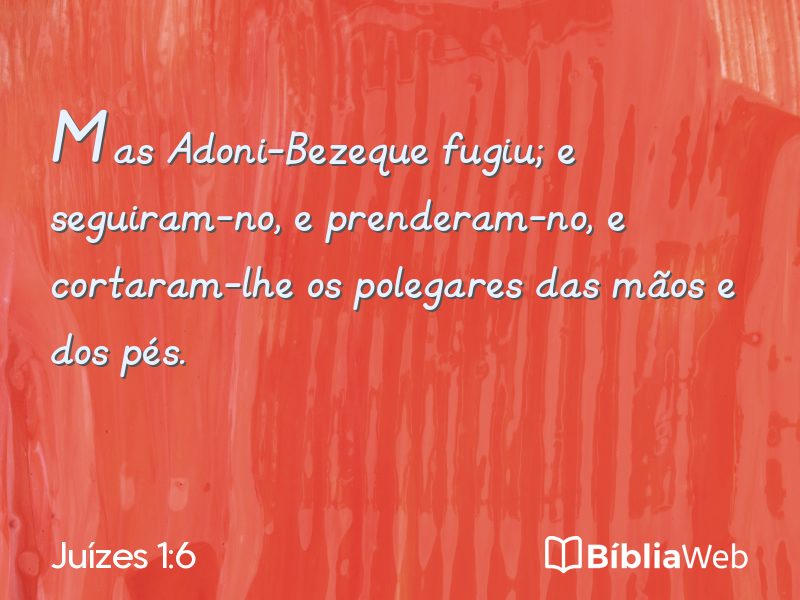 Juízes 1:6 em imagem para compartilhar