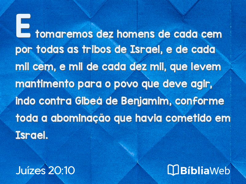 Juízes 20:10 em imagem para compartilhar