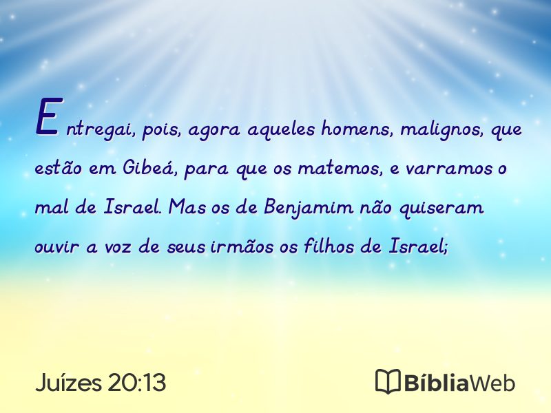 Juízes 20:13 em imagem para compartilhar