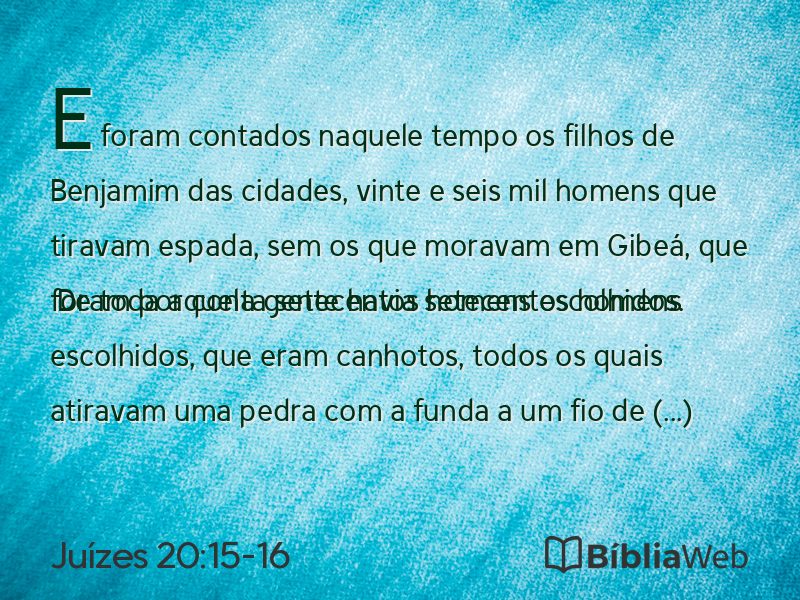 Juízes 20:15-16 em imagem para compartilhar